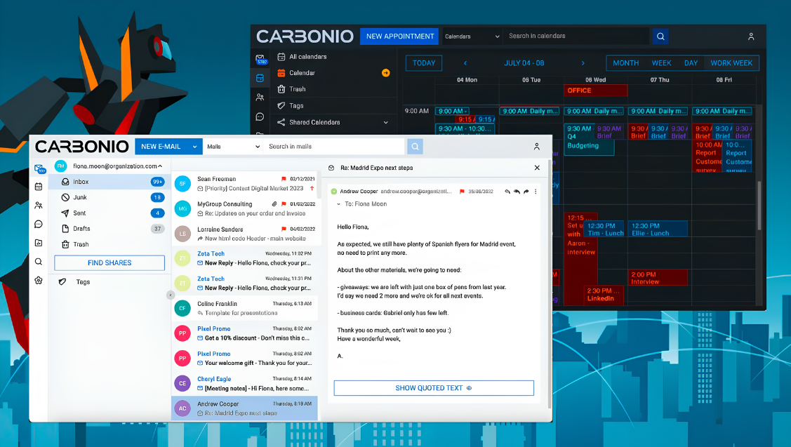 Dashboard Zextras Carbonio